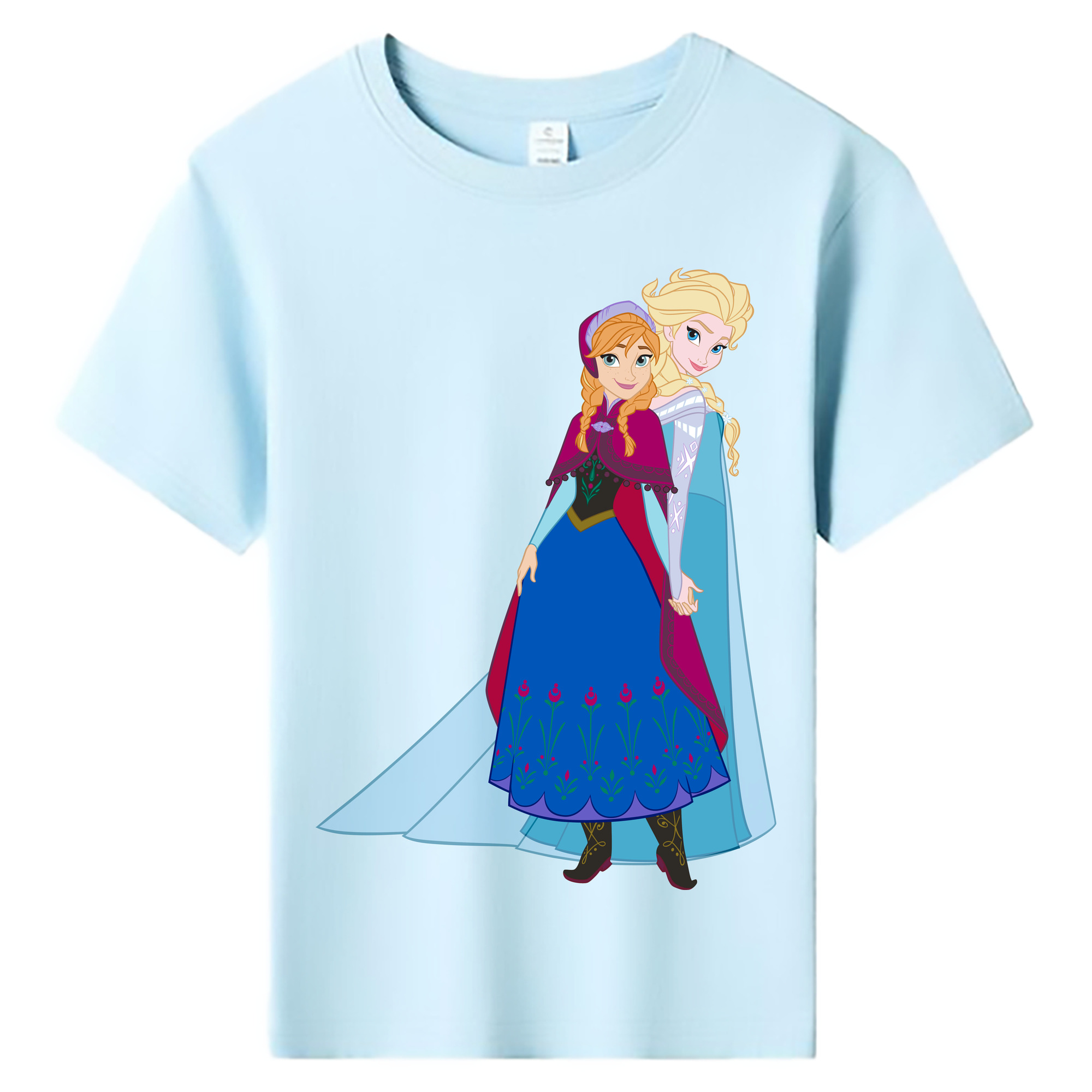 （画像用） アナと雪の女王 アンナ エルサ Frozen Anna Elsa 綿100％キッズTシャツ（フロントプリント）